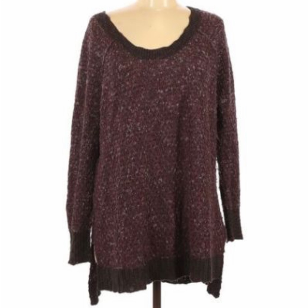 Free People purple sweater with black trimming